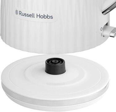 Електрочайник Russell Hobbs Eden 1,7 л 2400 Вт, білий, нержавіюча сталь, знімний фільтр, відкривання кришки кнопкою, індикатор рівня води, підсвітка, BPA free 27360-70