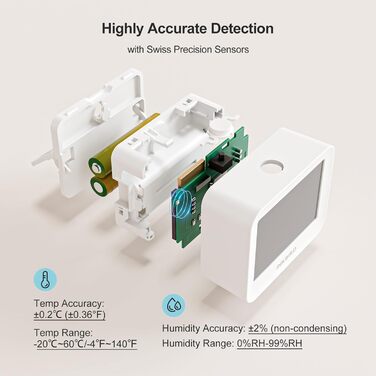Цифровий термометр-гігрометр Inkbird ITH-13-B, Bluetooth, 2 шт, високоточний з вимірюванням температури та вологості, керування через додаток