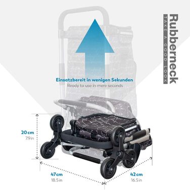 Складаний господарський візок Rubberneck з охолоджувальним відділенням, регульована ручка, чорний