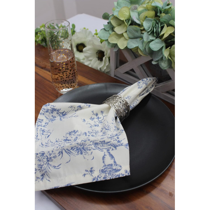 Серветки з бавовни COTTON CRAFT, 12 шт, 100% натуральна бавовна, багаторазові, для сервірування столу, французький стиль, для дому, свят, весни, літа, осені, зими, м'які, поглинаючі, 45,7 см
