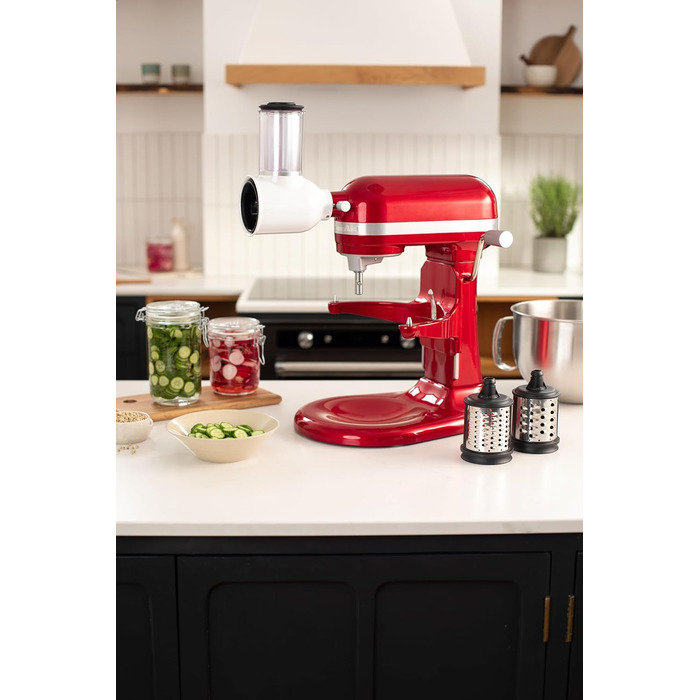Насадки KitchenAid 5KSMEMVSC для кухонного комбайна – набір з 3 барабанів для овочів, сиру та інших продуктів, терка-шинковка з нержавіючої сталі