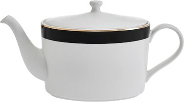 Чайник Mikasa Luxe Deco порцеляновий, 1.1 л, з фільтром, арт-деко, золото, для 4 чашок, підходить для посудомийки