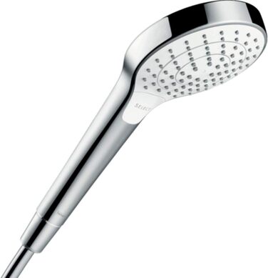 Душова лійка hansgrohe Croma Select S, 3 режими, 110 мм, антивапняна, біла/хром, 9 л/хв, водозбереження