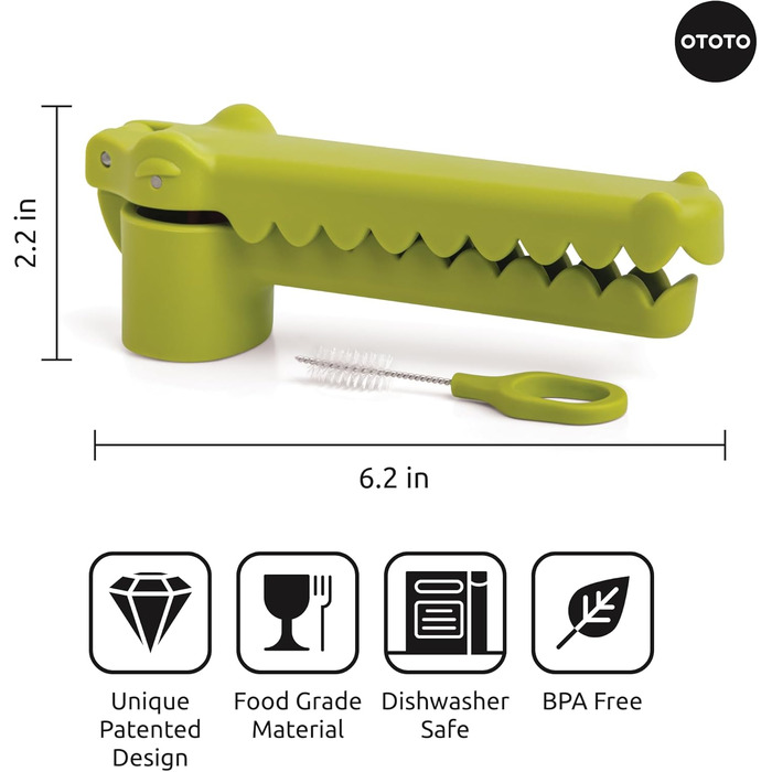 Прес для часнику OTOTO Alligator з ергономічною ручкою – оригінальний подарунок
