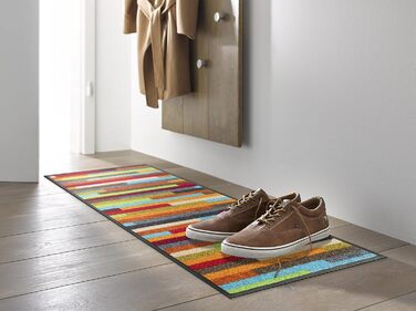 Килимок для взуття wash+dry Mikado Stripes 35x75 см, кольоровий, для приміщень, праний