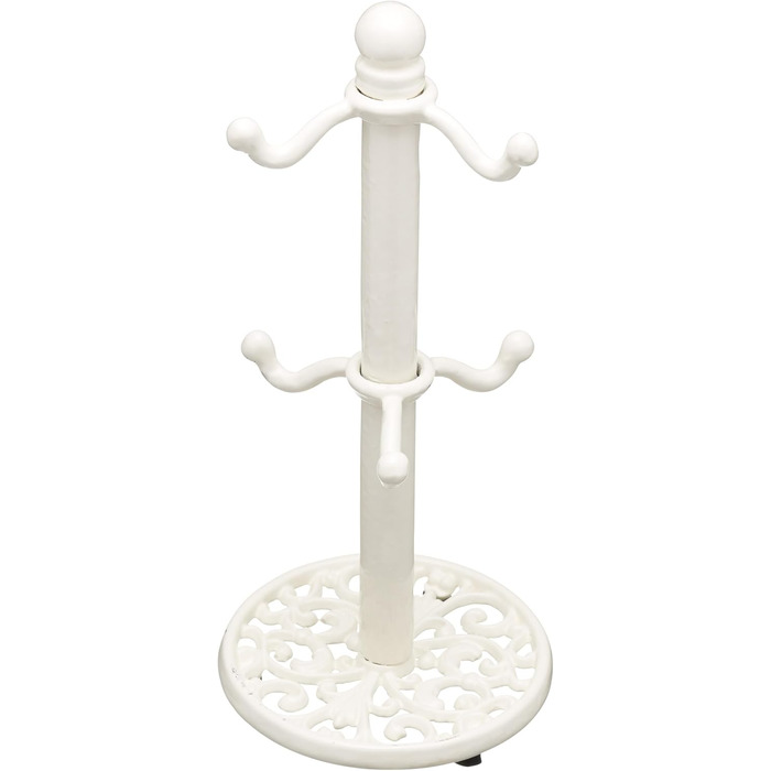 Підставка для чашок KitchenCraft, чавунна, біла, на 6 чашок, 30x13x13 см