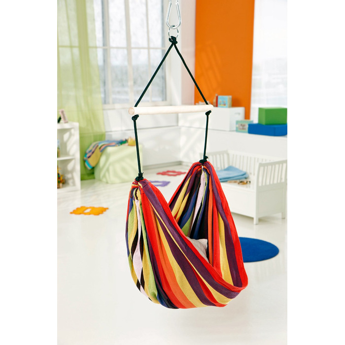 Дитяче підвісне крісло AMAZONAS EllTex Relax Rainbow 155x120 см до 80 кг, різнокольорове