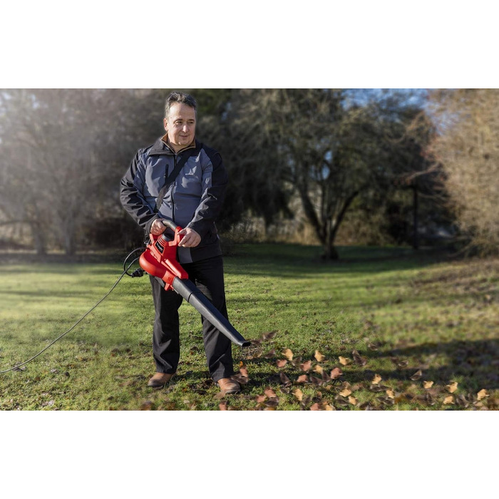 Електричний садовий пилосос Einhell GC-EL 3000 E, 3000 Вт, 45 л, з мішком, на колесах, функція всмоктування та обдуву, регульована ручка, 300 км/год, 840 м³/год