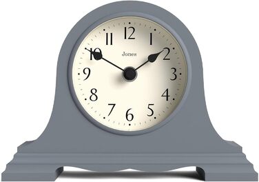 Настільний годинник JONES CLOCKS Speakeasy, класичний дизайн у стилі «Наполеонівський капелюх», сучасний ретро стиль для столу, полиці чи тумбочки, колір морський синій