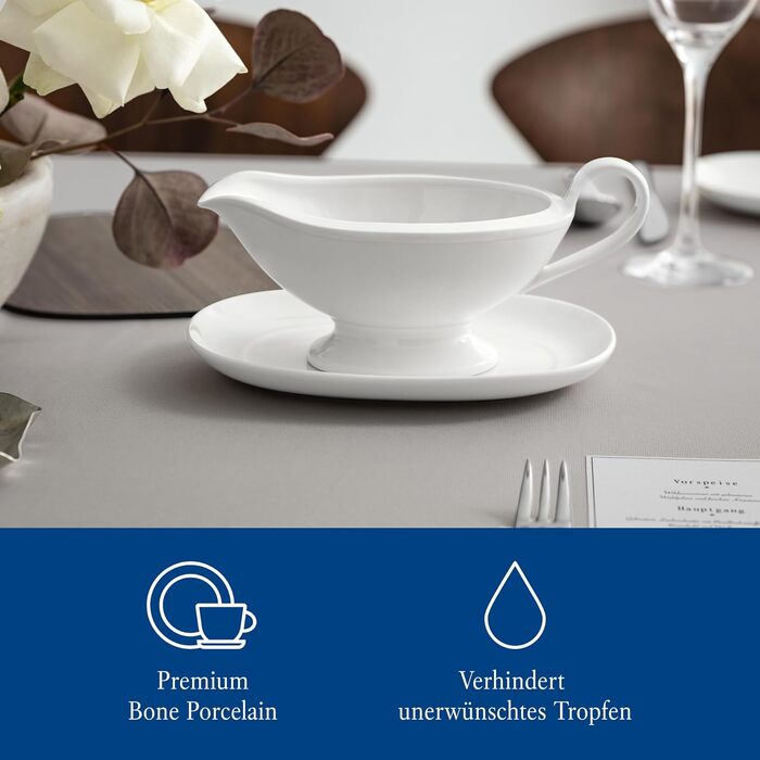Villeroy & Boch Royal соусник з ручкою білий, порцеляновий, преміум, для соусів і дипів, можна мити в посудомийній машині
