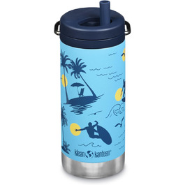 Термос Klean Kanteen TKWide 340 г з кришкою-серпантином, синій