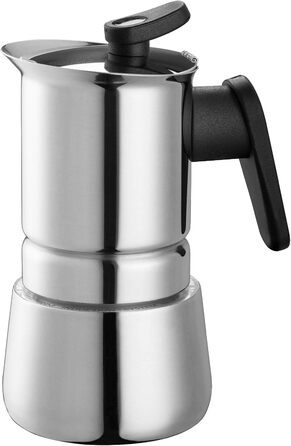 Кавоварка Steelmoka для індукційних плит, еспресо-мока, 2 чашки, сталева, срібляста