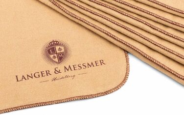 Набір полірувальних серветок Langer & Messmer для гладкої шкіри, 100% бавовна, бежевий, 6 шт. – професійна серветка для догляду за взуттям
