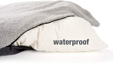 JAMAXX Преміум ортопедичне ліжко для собак з пам’яттю, велике, водовідштовхувальне, знімний чохол, двостороння подушка, м’яка оксамитова тканина, розмір 120x90x22 см, сіре