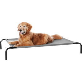 Охолоджуюче підняте ліжко для собак Amazon Basics, сіре, розмір L, 130x80x19 см