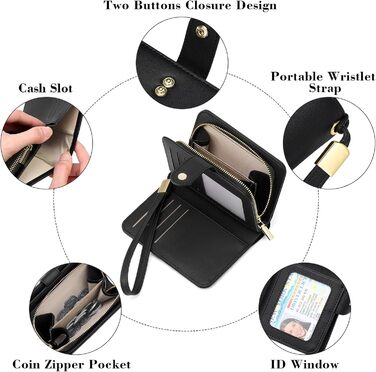 Жіночий гаманець GAEKEAO з монетницею та RFID-захистом, застібка-блискавка