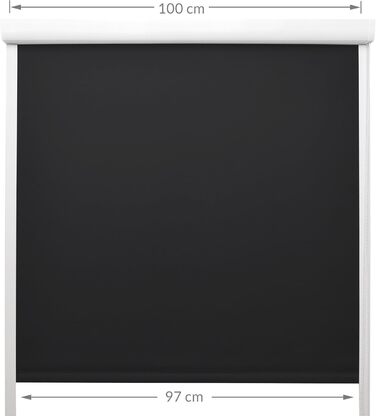 Рулонна штора з напрямними SolReflect K24 60x175 см — затемнювальна термоштора без свердління, чорна, ширина 60 см, з бічними напрямними