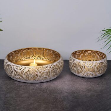 JAZUIHA набір золотих декоративних мисок, 2 шт. (18 см і 30 см), елегантні фруктовниці для фруктів, закусок, свічок та декору, сучасний дизайн для кухні та вітальні