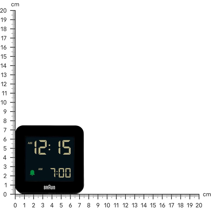 Цифровий будильник Braun BC09B з функцією сну, негативним LCD-дисплеєм, швидким налаштуванням і наростаючим сигналом, чорний