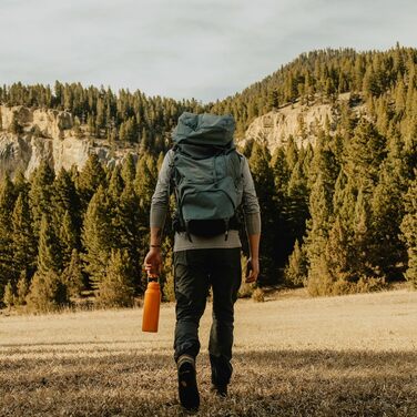 Термос-пляшка з нержавіючої сталі з трубочкою BOTTLE BOTTLE, 1 л, для спорту, з ручкою, для пігулок, біла/помаранчева