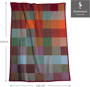 Плед biederlack Pure Cotton Karo, фланелевий, 150x200 см, 100% бавовна, кольорова клітинка, еко, виготовлено в Німеччині