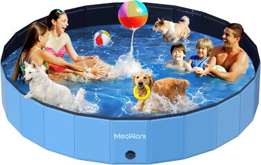 Складаний басейн для собак Meowant, велика посилена ванна для купання, дитячий та собачий басейн із ПВХ, нековзкий, портативний, без насоса, для вулиці, 305×50 см