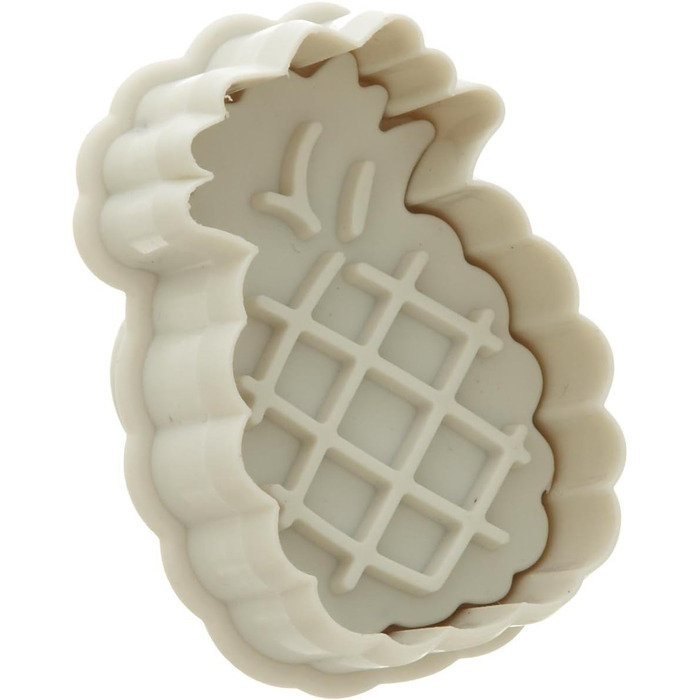 Ateco форма для вирізання ананаса, пластикова, біла, 5,1×5,1 см, для декору та тиснення, з пружинною ручкою, харчовий пластик