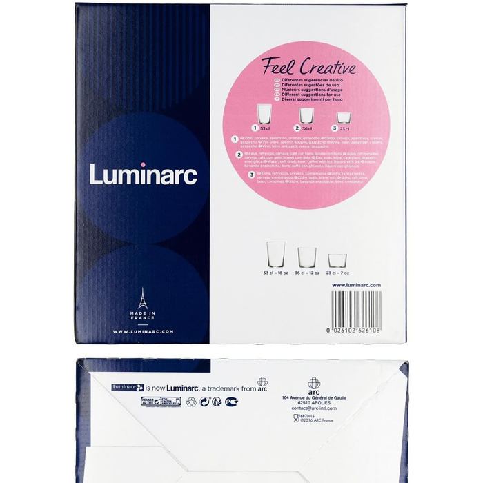 Набір склянок Luminarc Gorbea, 18 шт, прозоре скло