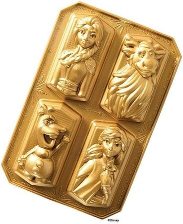 Форма для випічки Nordic Ware Disney Frozen, алюміній, антипригарна, 4 різних персонажі, золота