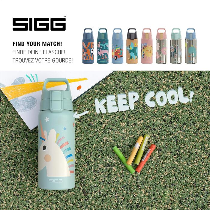 Дитяча термобутилка SIGG Shield Therm ONE 0,5 л, ізольована, для газованих напоїв, герметична, легка, BPA-free