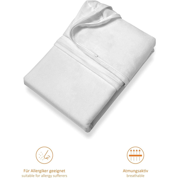 Чохол на матрац sleepling 90x200 см Evolon для алергіків, антикліщовий, захист від пилових кліщів, для матраців до 20 см, прати при 95°C, вироблено в Німеччині
