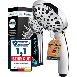 BLUMBACH® Душова лійка Aqua Joy, економія води, високий тиск, 8 режимів, насадка для душу
