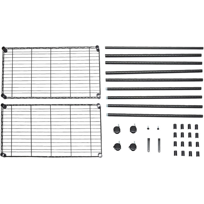 Вішак для одягу Amazon Basics з верхніми та нижніми полицями, чорний, 91x45,6x180,2 см