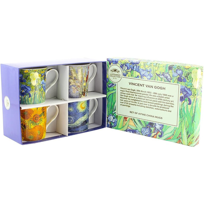Набір чашок Leonardo Collection Van Gogh, 4 шт – керамічні чашки з малюнками Ван Гога