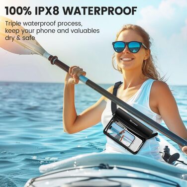 Водонепроникна поясна сумка Niveaya IP68 для плавання і пляжу, 2 шт., герметична сумка для телефону, для iPhone 16/15/14/13/12, для каякінгу, човна, активного відпочинку