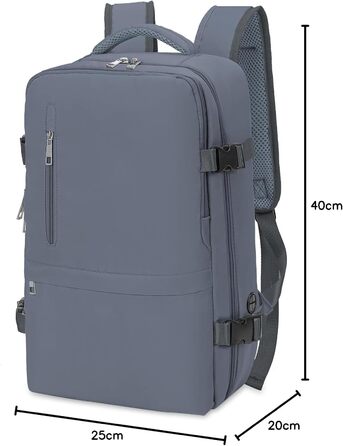 Ручна поклажна сумка Ryanair 40x20x25 см, підсидіння, рюкзак для подорожей 20 л, чорний, Narvy, дорожній рюкзак (темно-сірий)
