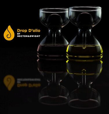Набір дозаторів для олії та оцту DropD'olio з піпеткою, 2 шт по 120 мл, для чіабати й салату, скло