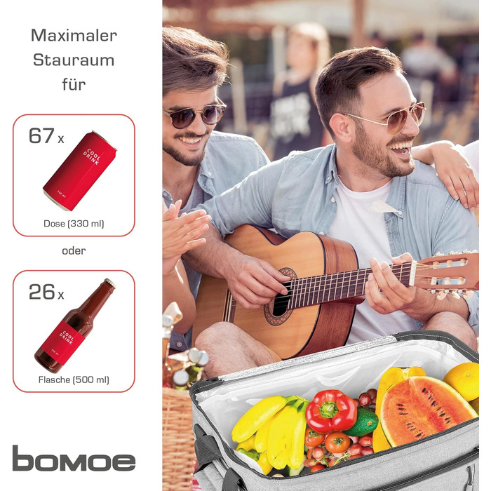 Складна термосумка IceBreezer 25/45/52 л для пікніка, водонепроникна, з ременем, антрацит/сірий, зберігає холод до 16 годин