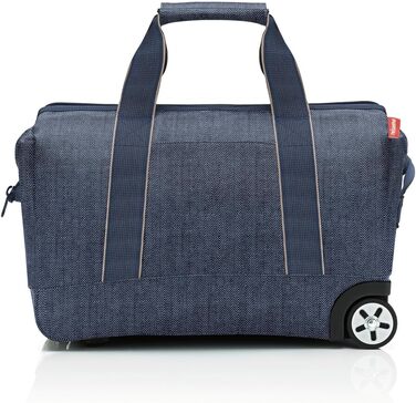 Reisenthel Allrounder Trolley – універсальна дорожня сумка на колесах з телескопічною ручкою, 2 плавні колеса, для подорожей, роботи та відпочинку, темно-синій Herringbone