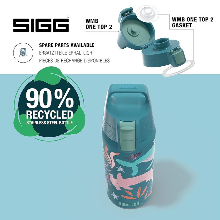 Дитяча ізольована пляшка для напоїв SIGG Shield Therm ONE 0,5 л, для газованої води, герметична, легка, без BPA, синя