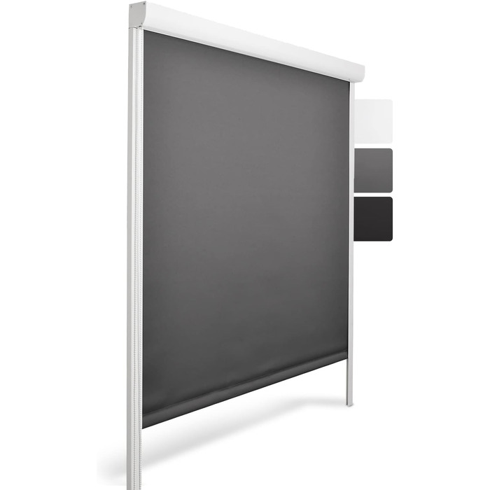 Касетна ролета з напрямною SolReflect K24 60x175 см антрацит – затемнююча терморолета без свердління, бокові напрямні