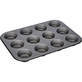 Форма для мафінів Dr. Oetker BACK-IDEE KREATIV, 12 отворів, сталь, антипригарна, Ø 7,5 см, сіро-чорна