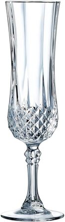 Келихи для шампанського Cristal d'Arques Paris Longchamp, 140 мл, прозорі, ударостійкі, набір 6 шт., вироблені у Франції