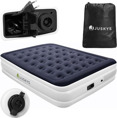 Самонадувний матрац Juskys 150x200 см для двох із вбудованим насосом, водонепроникний, для гостей і кемпінгу