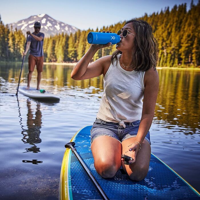 Термобутилка HYDRO FLASK 621 мл з кришкою — вакуумна, з нержавіючої сталі, герметична, з малою горловиною, зберігає тепло і холод, багаторазова, колір Trillium
