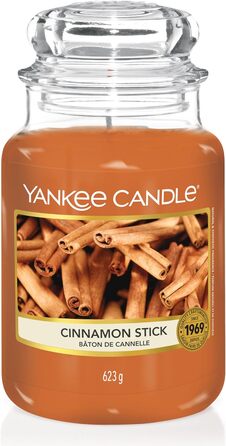 Ароматична свічка Yankee Candle у склі, велика, Cinnamon Stick, до 150 годин горіння, ідеальний подарунок для жінок