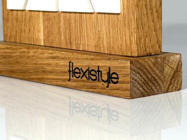 Настінний годинник FLEXISTYLE Modern з дерева, дуб, чорний, для вітальні та ванної, стиль 8