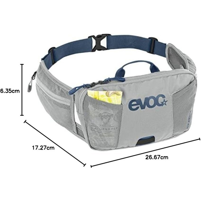 Поясна сумка EVOC HIP Pouch 1 для велопрогулянок, 1 л, з системою вентиляції AIR PAD, додатковими кишенями та регульованим поясом