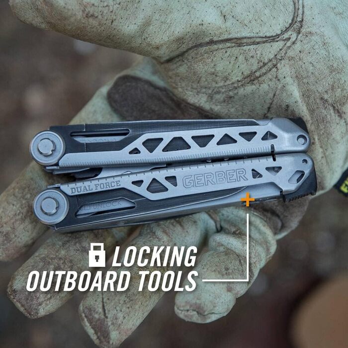 Мультитул Gerber Dual Force з 12 функціями, футляр, одноручне відкриття, замок Frame-Lock, довжина 12 см
