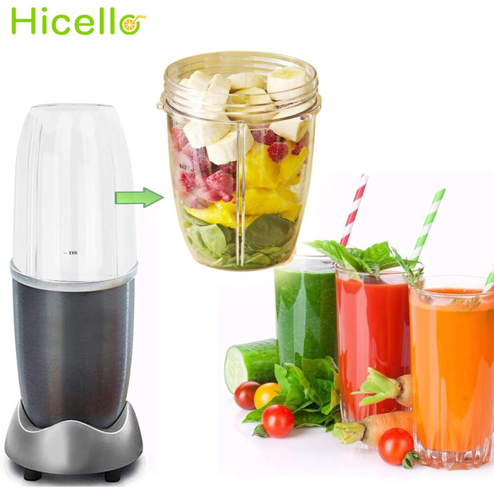 Набір із 2 чашок по 530 мл з запасними кришками для блендера Nutribullet 600W/900W